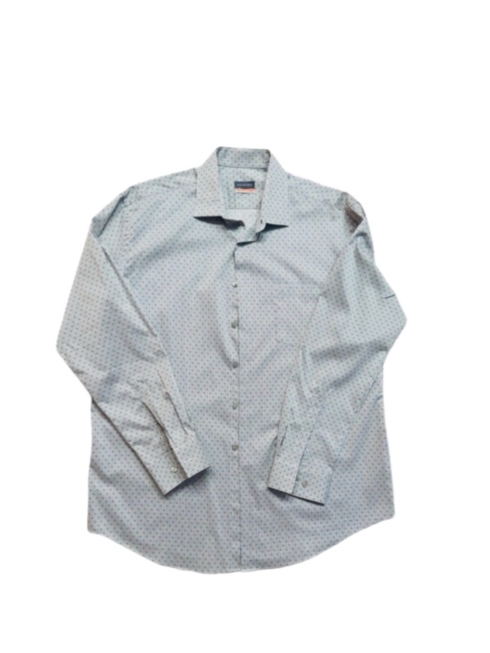 VAN HEUSEN ~ Light Gray Stain Shield Dress Shirt with Subtle Pattern Regular Fit
